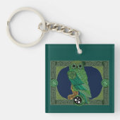 Celtic Green Owl Schlüsselanhänger (Vorderseite)
