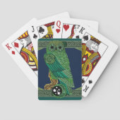 Celtic Green Owl Spielkarten (Rückseite)