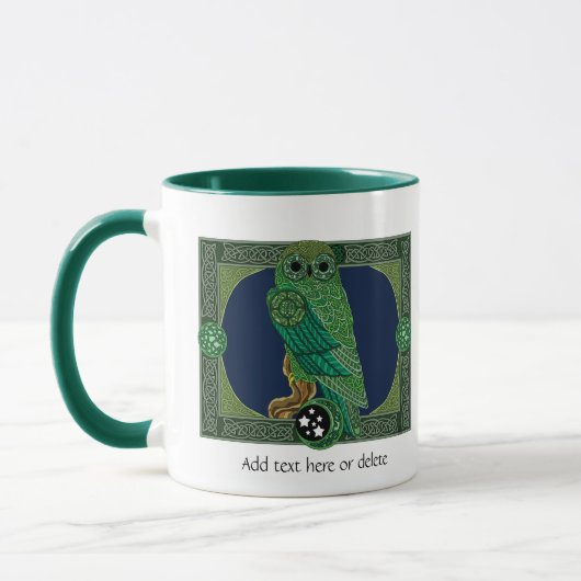 Celtic Green Owl Tasse (Links)