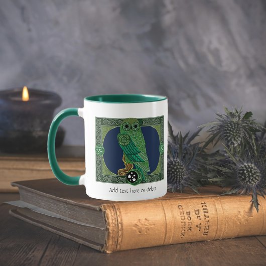 Celtic Green Owl Tasse