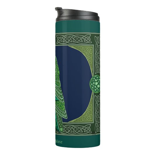 Celtic Green Owl Thermosbecher (Nach rechts gedreht)