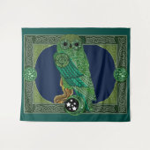 Celtic Green Owl Wandteppich (Vorderseite (Horizontal))