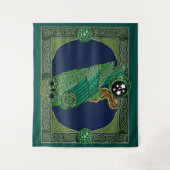 Celtic Green Owl Wandteppich (Vorderseite)