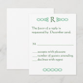 Celtic Green RSVP Card Karte (Vorne/Hinten)