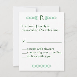 Celtic Green RSVP Card Karte
