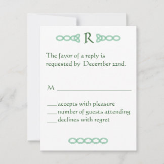 Celtic Green RSVP Card Karte