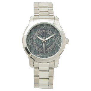 Celtic Green und Silver Sword Armbanduhr