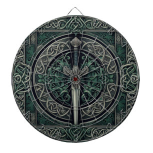 Celtic Green und Silver Sword Dartscheibe