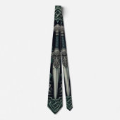 Celtic Green und Silver Sword Krawatte (Vorderseite)