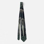 Celtic Green und Silver Sword Krawatte (Rückseite)