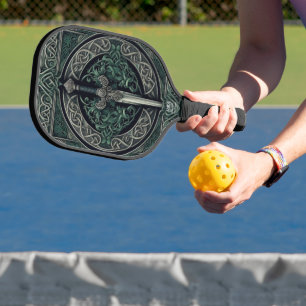 Celtic Green und Silver Sword Pickleball Schläger