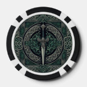 Celtic Green und Silver Sword Pokerchips (Rückseite)