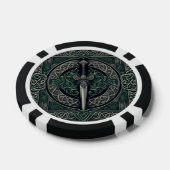 Celtic Green und Silver Sword Pokerchips (Einzeln)