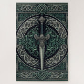 Celtic Green und Silver Sword Puzzle (Vertikal)