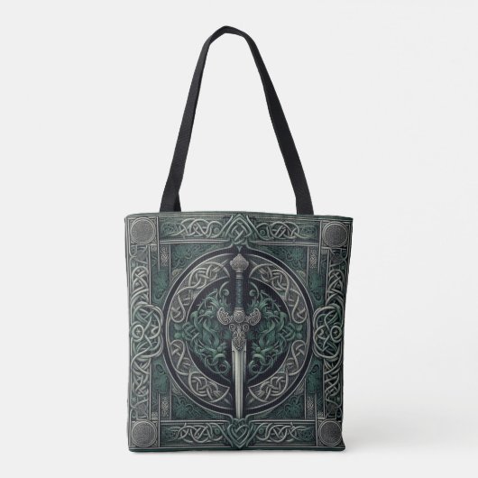 Celtic Green und Silver Sword Tasche (Rückseite)