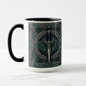 Celtic Green und Silver Sword Tasse (Links)