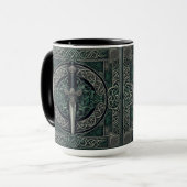 Celtic Green und Silver Sword Tasse (Vorderseite Links)