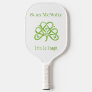Celtic Green Watercolor Kleeblatt CUSTOM Pickleball Schläger