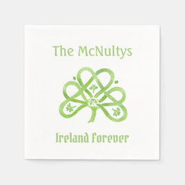 Celtic Green Watercolor-Kleeblatt Serviette