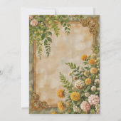 Celtic Green Wildblume Vintage Hochzeit Einladung (Rückseite)