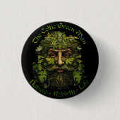 Celtic GreenMan,ancientsymbol,gift for her, Button (Vorderseite)