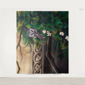 Celtic Grene Man Owl Wandteppich (Vorderseite)