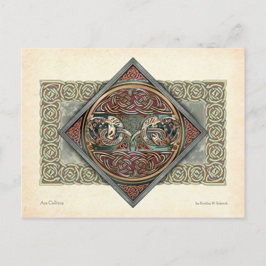 Celtic Griffins Design Postcard Postkarte (Vorderseite)