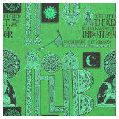 Celtic Gryphon und Kells Smaragdgrün Stoff (Muster)