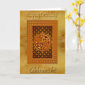 Celtic Happy Birthday Grußkarte Karte (Gelbe Blume)