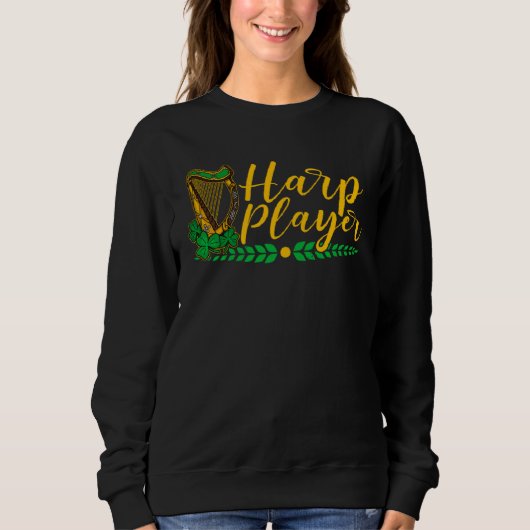 Celtic Harp Instrument Plucked String Harpist Musi Sweatshirt (Vorderseite)