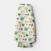 Celtic Harp St. Patrick's Day Pattern Flaschenkühler (Vorderseite)