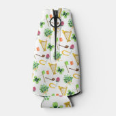 Celtic Harp St. Patrick's Day Pattern Flaschenkühler (Rückseite)