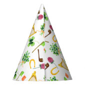 Celtic Harp St. Patrick's Day Pattern Partyhütchen (Rückseite)