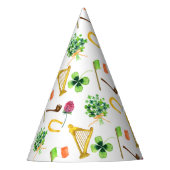 Celtic Harp St. Patrick's Day Pattern Partyhütchen (Vorderseite)