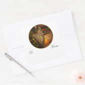 Celtic Harp Weihnachtsgeschenke Labels Quadratischer Aufkleber (Umschlag)