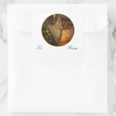 Celtic Harp Weihnachtsgeschenke Labels Quadratischer Aufkleber (Tasche)