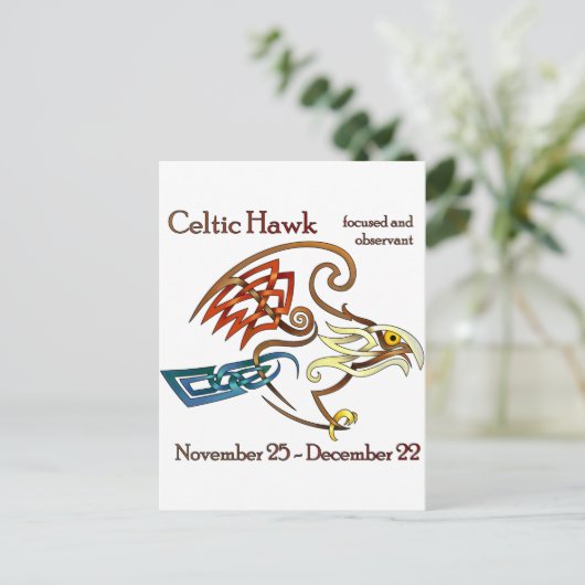 Celtic Hawk Postkarte (Stehend Vorderseite)