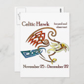 Celtic Hawk Postkarte (Vorne/Hinten)