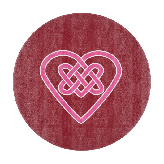 Celtic Heart Cutting Board (Red Background) Schneidebrett (Vorderseite)