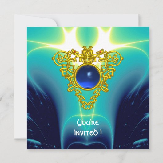 CELTIC HEART hell blau Einladung (Vorderseite)