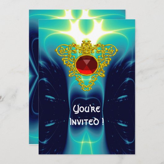 CELTIC HEART hell blau Einladung (Vorne/Hinten)