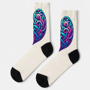 Celtic Heart mit Cream Background Socken