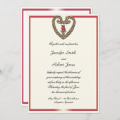 Celtic Heart mit einer Rote Rose Hochzeit Einladun Einladung (Vorne/Hinten)