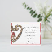 Celtic Heart mit einer Rote Rose Save the Date (Stehend Vorderseite)