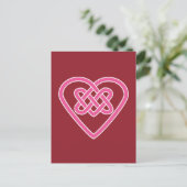 Celtic Heart Postcard - Red Background Postkarte (Stehend Vorderseite)