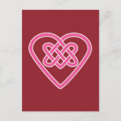 Celtic Heart Postcard - Red Background Postkarte (Vorderseite)