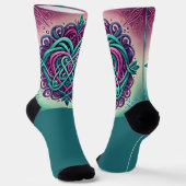 Celtic Heart w/Aquamarin Socken (Gewinkelt)