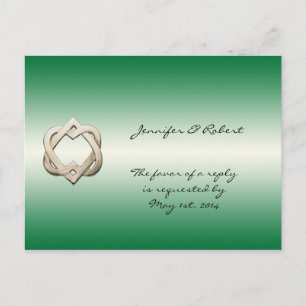 Celtic Hearts on Green Gradient UAWG Postcard Einladungspostkarte