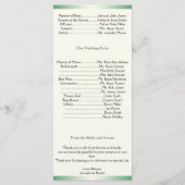 Celtic Hearts on Green Gradient Wedding Program Programm (Rückseite)