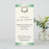 Celtic Hearts on Green Gradient Wedding Program Programm (Stehend Vorderseite)